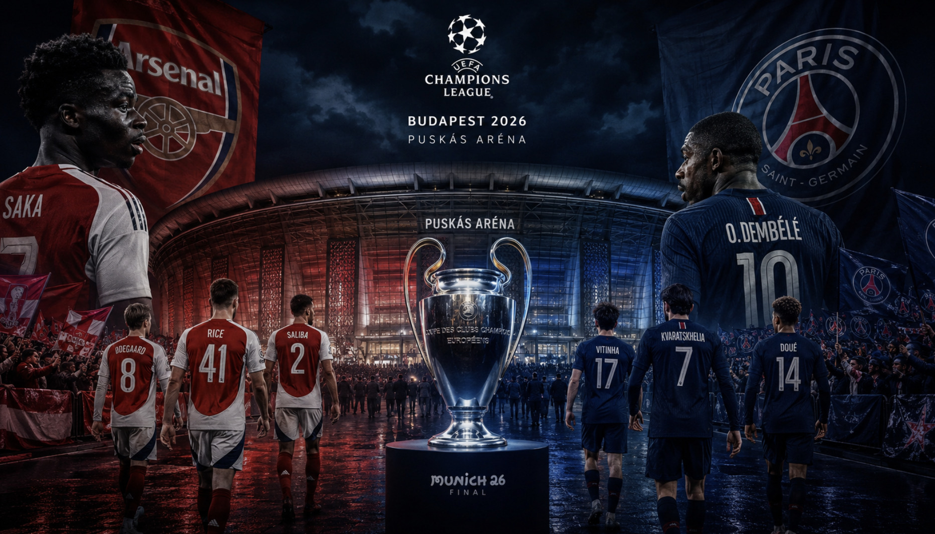 Champions League Final 2026 — Arsenal's Twenty-Year Wait Meets PSG's Defence of a Title They Only Just Won